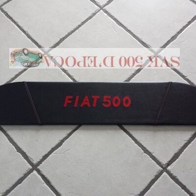 Pannello mensola lunotto posteriore rosso con scritta bianca Fiat 500