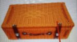 Valigia cestino in plastica intrecciata arancione Fiat 500