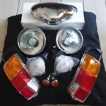 Kit FANALERIA COMPLETO  Fiat 500 CON FANALINO LUCE TARGA IN ALLUMINIO CROMATO