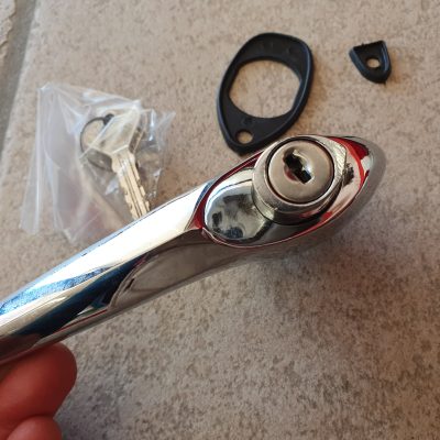 N 1maniglia CROMATA esterna con chiave e guarnizioni Fiat 500