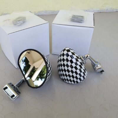 SPECCHIETTI A GOCCIA a SCACCHI FIAT 500 EPOCA – ATTACCO A MORSETTO –